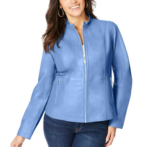 High Quality Natural Sheep Skin Women's <b>Jackets</b> Motorbike Fashion Zipper Outfit <b>Short</b> Length Genuine Leather <b>Jackets</b> For Women - Product Image 2