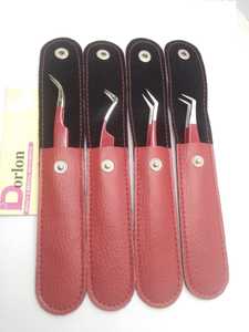 Las pinzas de extensión de pestañas de acero inoxidable con logotipo personalizado rojo más populares, el mejor precio al por mayor con características injertadas recubiertas - Product Image 4