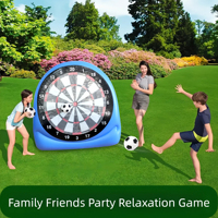 Jeu de fléchettes géant gonflable, fléchettes de golf, jeu de fléchettes de football et de lancer avec pompe, 2 Kickball