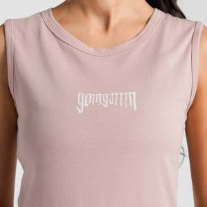 Débardeur rose poudré pour femme AXE, camisole tricotée respirante, crop top basique confortable avec logo personnalisé pour la salle de sport - Product Image 5