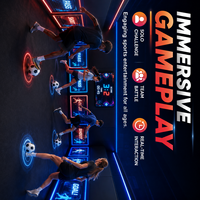 Simulateur de jeu de football VR interactif mural commercial, contrôle par PC, matériau métallique, éclairage LED RGB pour le football en salle