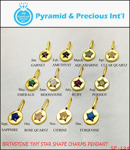 Charmes en pierre précieuse ronde de 3 mm, pierre de naissance, or vermeil, argent sterling, ensemble de colliers, pendentif, bijoux fins, fournisseur en gros - Product Image 2