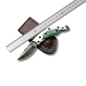 Couteau pliant à pointe tombante en acier Damas de haute qualité personnalisé en gros OEM ODM Couteaux d'extérieur/chasse d'usine directe - Product Image 6