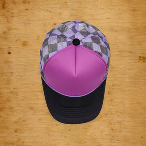 Venta al por mayor a granel en blanco logotipo personalizado de moda 5 paneles gorra de béisbol lisa de dos tonos de color papá sombrero Vintage gorra de camionero - Product Image 4