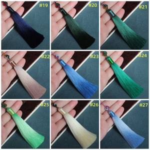 Nuevo OEM personalizado 66 colores a elegir 5 uds 100mm Pakistán nudo seda borla artesanía seda colgante alta calidad Extra grueso borlas - Product Image 3