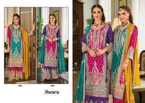 Ropa india y pakistaní, último traje de Salwar bordado de diseñador indio para mujer, fiesta de boda, venta al por mayor en EE. UU., Exportación de Surat - Product Image 4