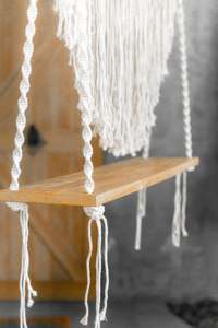 Tapiz tejido bohemio grande de macramé para colgar en la pared, arte de pared de plumas de hojas hechas a mano para decoración de sala de estar y dormitorio - Product Image 4