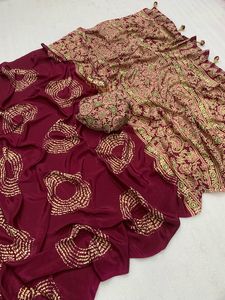 Attrayant Gaji Silk avec Ajrakh Print Saree Fabricant et fournisseur de Surat au prix de gros - Product Image 5