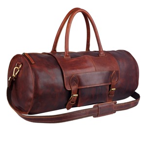 Grand sac polochon en cuir avec logo personnalisé fermeture à glissière résistant à l'eau léger pliable sport gym unisexe voyage portable - Product Image 1