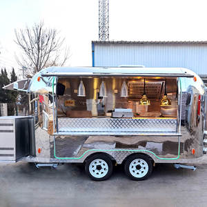 Remolque de Comida de 400x200cm con Servicio de Dulces y Papas Fritas, Estructura de Aluminio y Fibra de Vidrio para Venta Ambulante en Exteriores - Product Image 1