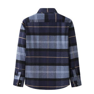 Best-Selling <b>Blue</b> Plaid Cotton <b>Flannel</b> <b>Shirt</b> for Winter Sports Knitted Buttons Button Holes Custom Logo Print for Ski - Product Image 2