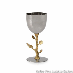 Copa Kidush plateada de 10 oz de alta calidad con forma de árbol para regalos directamente del fabricante - Product Image 4