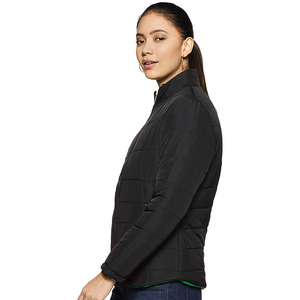 Chaqueta negra acolchada de tela de nailon, ropa de moda con servicio OEM, fabricación de paquistaní - Product Image 3