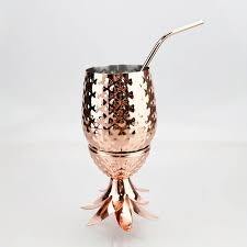 Stainless Steel Pineapple <b>Tumbler</b> Copper Mug Gold Drinkware Metal Cocktail Glasses Cups Metal - Product Image 2