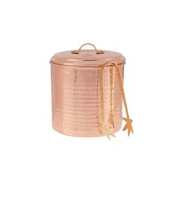 Seau refroidisseur de vin moderne en cuivre et support à glace en forme de bol vin et bière réfrigérés taille moyenne poignée en laiton de cuivre - Product Image 6