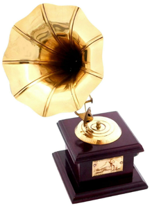 Gramophone en laiton marron et bois pour décor à la maison hôtel bureau antique pièce maîtresse pour les meilleurs cadeaux uniques décoration en gros 2023 - Product Image 3