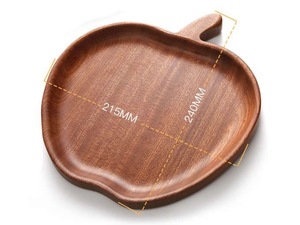 Plateaux de service en bois à prix d'usine avec pomme en forme de taille 215x240mm en bois massif fabriqués à la conception unique - Product Image 2