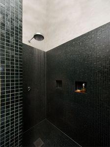 Mosaico de Piedra Cuadrado Negro, Pulido, Resistente al Agua, Moderno, para Pared Interior de Baño, 300x300mm - Product Image 2