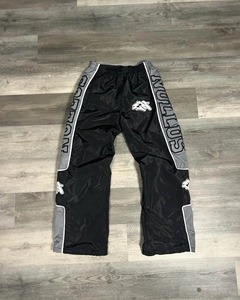 Pantalones Joggers de Algodón Antiarrugas de Alta Calidad Personalizados, Pantalones Deportivos Holgados de Pierna Ancha con Efecto Desgastado, Pantalones Deportivos Unisex de Nailon para Hombre, Cintura Media, Color Oscuro - Product Image 4