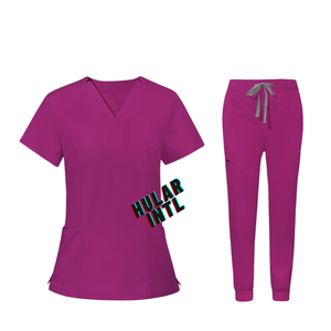 Tenues d'infirmières, ensembles d'hôpitaux, blouses médicales unisexes, uniformes d'infirmières en tissu peigné Spandex/Polyester - Product Image 4