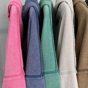 Hip Hop Streetwear gris peso pesado de gran tamaño hombres Vintage peso pesado desgastado conjunto Puff impresión Ácido lavado sudaderas con capucha personalizadas - Product Image 5
