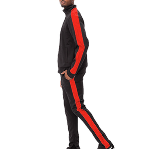 Vêtement de sport 2 pièces en polyester pour homme, survêtement confortable et respirant à rayures, ensemble de jogging d'hiver avec logo personnalisé KADIA - Product Image 2