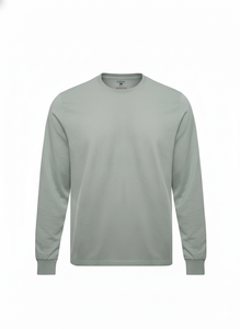 Camiseta Casual de Manga Larga con Cuello Redondo para Hombre, Corte Regular, 95% Algodón, 5% Elastano, Transpirable, Ecológica, de Secado Rápido, Color Sólido, Tallas S-XL - Product Image 2