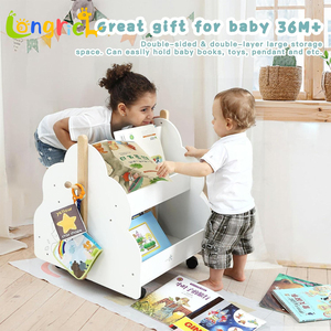 Étagère en bois pour enfants sur roues Support de rangement pour livres en forme de <span class=keywords><strong>nuage</strong></span> pour <span class=keywords><strong>chambre</strong></span> de bébé - Product Image 6