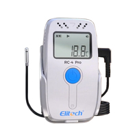 Registrador de Datos de Temperatura y Humedad Elitech RC-4 PRO, Material ABS, Termohigrómetro para Refrigeradores de Farmacia, Monitor de Medicamentos Fríos
