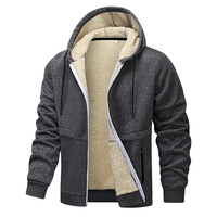 Fait en usine direct hommes à capuche veste d'hiver pull Sherpa doublure en fourrure fermeture éclair élégant chaleur pull à la mode