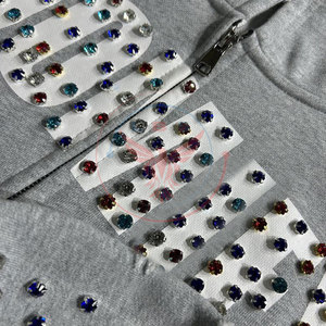 New Design Professional Winter Hooded Rhinestone <b>Tracksuits</b> 100% Cotton Breathable Men's Wholesale Low Price - Product Image 6