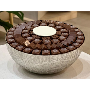 Bol à chocolat fantaisie écologique fait à la main en métal argenté bol rond vaisselle de mariage pour affichage de Dessert et bol de serveur de bonbons - Product Image 2