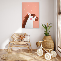 Peinture murale sur toile tendue, design moderne, licorne rose et blanche, fabriquée en Allemagne, pour décoration de mariage et de maison