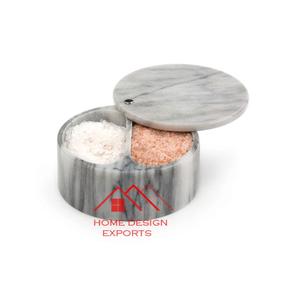 Recipiente de Mármol Indio con Tapa de Madera para Almacenar Alimentos y Especias, el Mejor Artículo de Cocina en Tendencia - Product Image 1