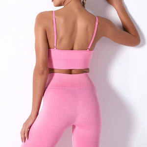 Conjunto de yoga para mujer Fitness Deportes Gimnasio Ropa Mujer Gimnasio Yoga Conjunto Entrenamiento Rosa Conjuntos Yoga Top y ropa deportiva - Product Image 4
