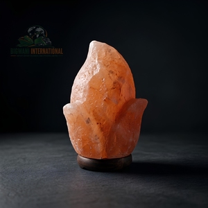 Lampe en cristal rose naturel artisanale et écologique en forme de tulipe personnalisée avec cordon à variateur d'intensité - Product Image 4