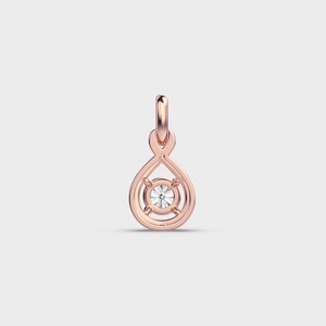 IGI Certified Round Cut Lab Grown Diamond Solitaire <b>Infinity</b> Pendant for Women in 9K Yellow / <b>Rose</b> & White Gold - Product Image 4