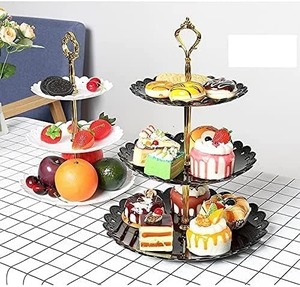 ชั้นวางช็อคโกแลตสามชั้นรูปทรงกลมพร้อมแท่นวางช็อคโกแลตเคลือบสำหรับเสิร์ฟช็อกโกแลตและของหวาน - Product Image 3