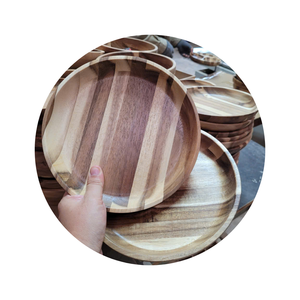 Bols jetables en bois d'acacia personnalisables de haute qualité VietChoice durables pour les fêtes fabriquées au Vietnam - Product Image 1