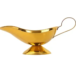 Gold Plated Color Gravy Boat High Quality Metal Gravy Boat Elegant For Home Hotel Serving Usage In Wholesale Cheap Price