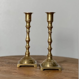 Portavelas de Metal cónico hermoso diseño portavelas Vintage portavelas Metal hierro oro acabado hecho a mano - Product Image 2