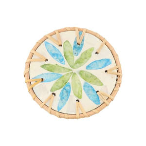 Posavasos personalizados 2025, mosaico de ratán vietnamita, Color de concha, taza de té, mesa, patrón de aperitivos, posavasos redondos, almohadillas para bebidas - Product Image 3
