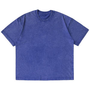 Tendance hommes Logo personnalisé imprimé surdimensionné t-shirt décontracté acide lavage Jersey 100% coton goutte épaule O cou T-Shirt pour hommes - Product Image 2