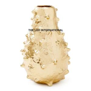 Aluminum Metal <b>Unique</b> Shape Shinny Polish Coastal Iron Flower <b>Vase</b> Luxury Handmade Home Decorative Flower <b>Vase</b> - Product Image 3