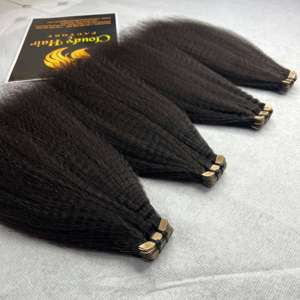 ราคาขายส่ง เกรดพรีเมียม ผมแท้ 100% แบบซุปเปอร์ดับเบิ้ลดรอน  แบบตรงหยิกเล็กน้อย ต่อผมแบบเทป จากเวียดนาม - Product Image 2