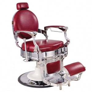 Silla de peluquero de estilo retro al por mayor Sillas De <span class=keywords><strong>Barberia</strong></span> Negro y dorado Peluquería Estilismo Peluquería Estación de barbería Vintage - Product Image 1