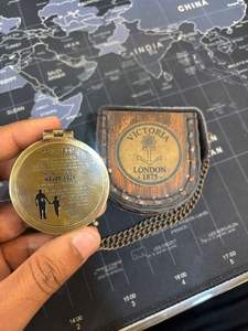 À mon fils citation boussole en laiton nautique de qualité supérieure avec chaîne en cuir cadeau fait main Antique - Product Image 4