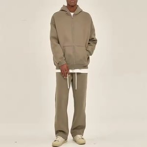 Conjunto de chándal acolchado de gran tamaño unisex OEM | Sudadera con cremallera y pantalones de chándal | Traje de chándal de dos piezas de peso pesado 2025 - Product Image 6