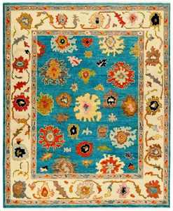 Alfombra de lana Oushak moderna hecha a mano, alfombra de coral azul marino 9x12 personalizada para áreas de estar, mínimo 1 pieza requerida - Product Image 1