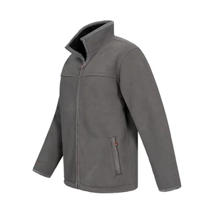 Veste denim d'hiver chaude à fermeture éclair complète pour hommes avec col montant et poches latérales en tissu de toile vêtements d'extérieur - Product Image 2